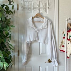 L’Academie Cropped Collared Pullover